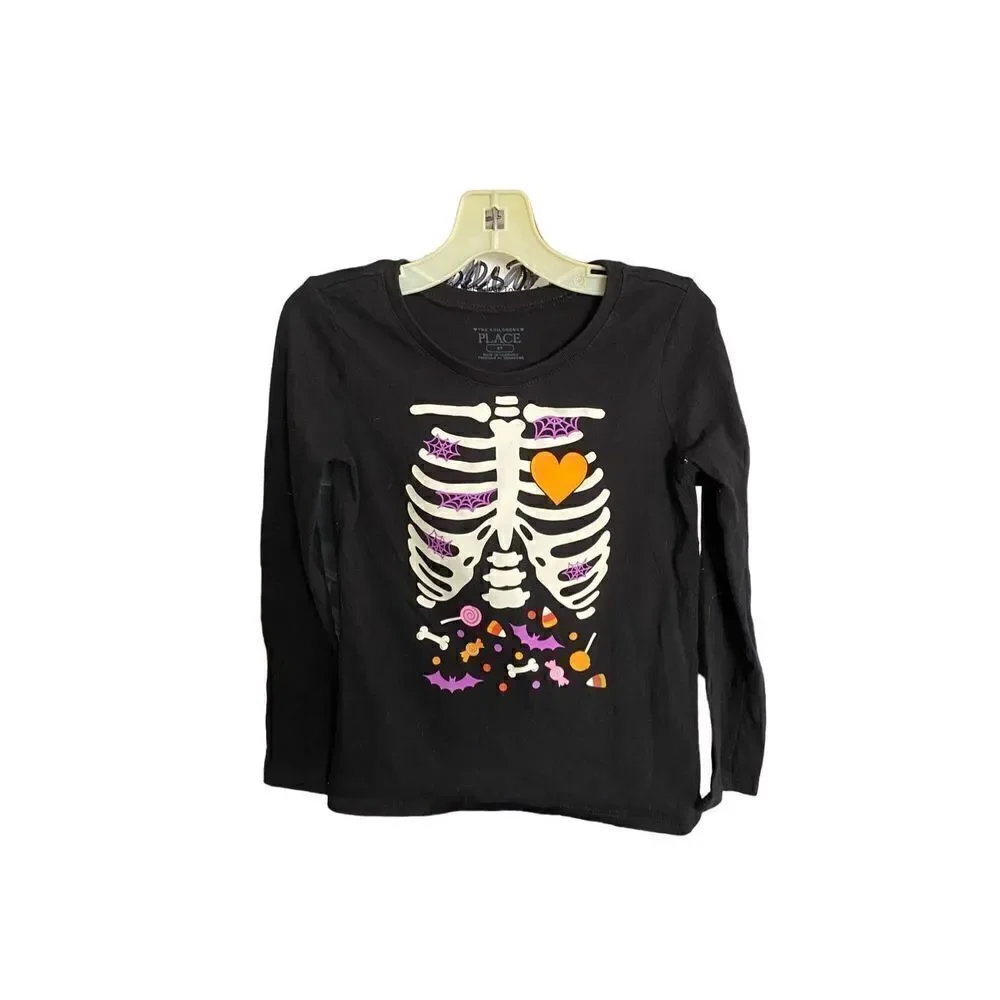 Children’s place toddler girls, Halloween candy skeleton graphic T-shirt 3T